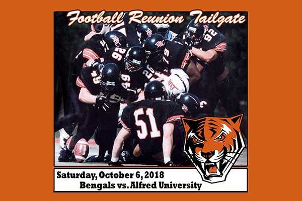 Join Buffalo State football alumni for a reunion and tailgate on Saturday, October 6. 