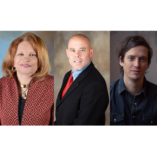 Catherine F. Collins, ’75, David J. Cywinski, ’87, and Kyle R. Bradstreet, ’02, ’04 received honors at Buffalo State's 144th Commencement