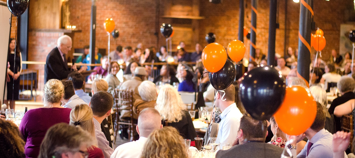 People sitting at a banquet